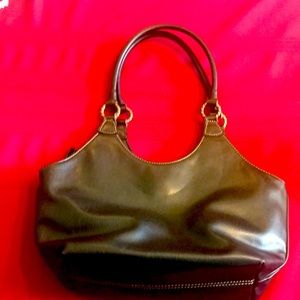 Nine West classic black faux leather satchel & shoulder bag, immaculate interior